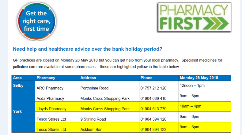 bank-holiday-28-may-pharmacy-opening-hours